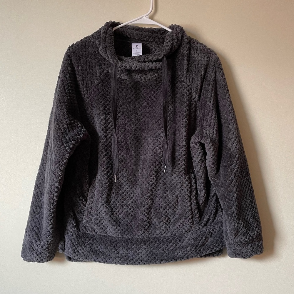 Plush Pullover Gray Charcoal Sky Soft Comfortable Top Women’s Winter Oversized